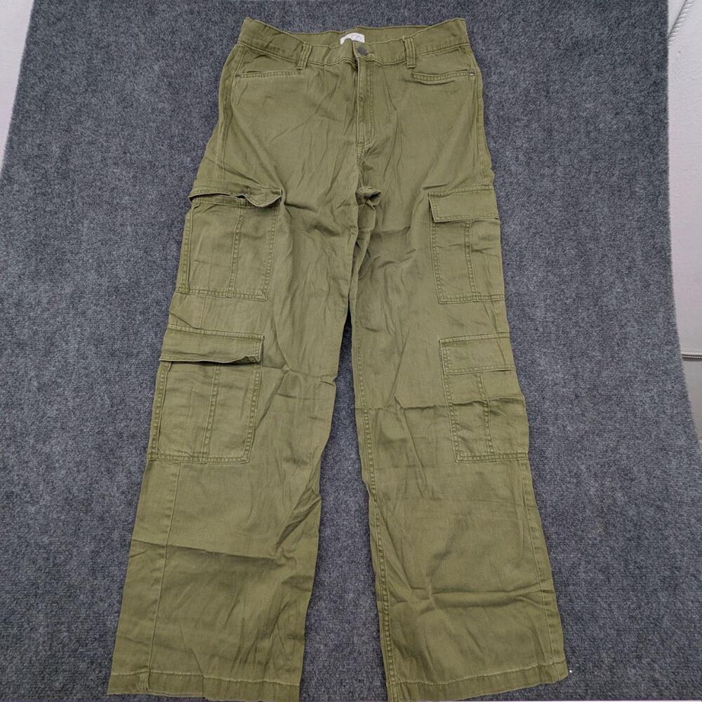Sofia Jeans Women's 12 Khaki Cargo Pants Wide Leg Bottoms Workwear Trousers